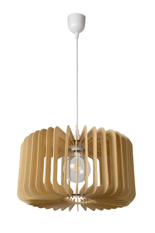 Lucide ETTA - Hanglamp - Ø 39 cm - 1xE27 - Licht hout - uitgezet